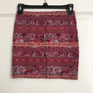 Brightly colored bodycon skirt